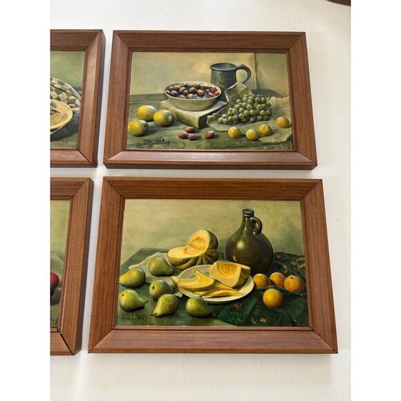 Set of 4 Lithograph Wallart Fruit motiff 1950-1960 - Picture 8 of 9